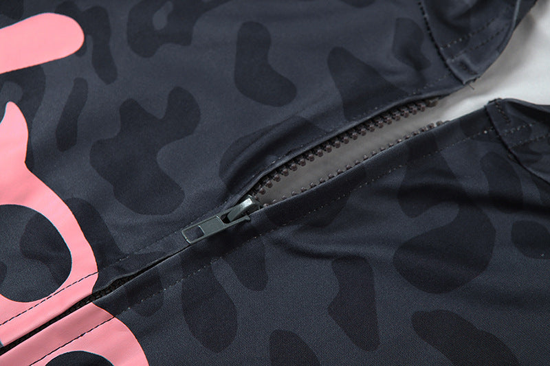 2025 Autumn Women's New Fashion Hooded Camouflage Print Long Sleeve Sports Trendy Slim Fit Long Pants Two-Piece Set