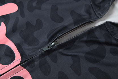 2025 Autumn Women's New Fashion Hooded Camouflage Print Long Sleeve Sports Trendy Slim Fit Long Pants Two-Piece Set