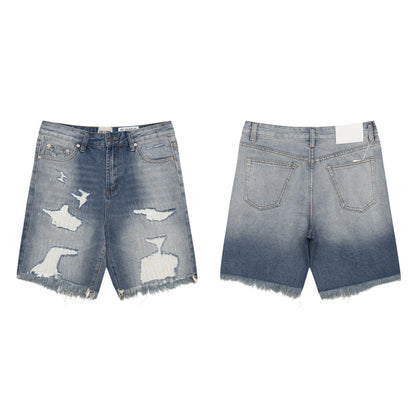 Jeans 2025 Spring and Autumn New Men's plus Size Loose European and American Fashion Street Fashion Shorts