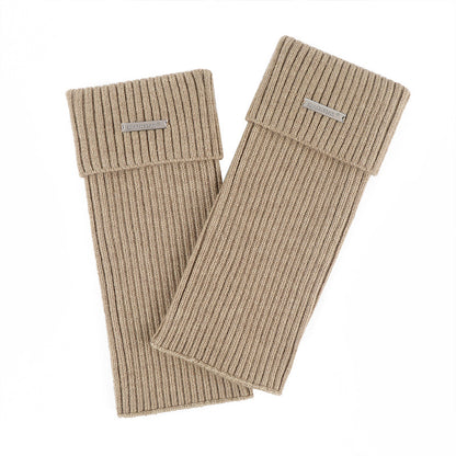 Autumn and Winter Thick Warm Leg Warmer Knitted Leg Warmers Y2g Hot Girl Personality Metal Label Double Needle Thick Thread Flip Bunching Socks