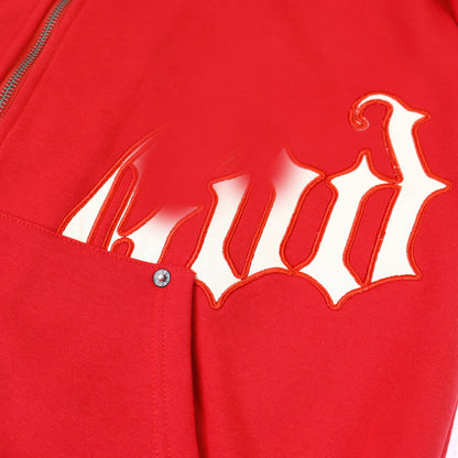 GMabcd Casual Set God-peed Patch Letter Cardigan Hoodie High Street Men's Casual Sweatshirt Sweatpants