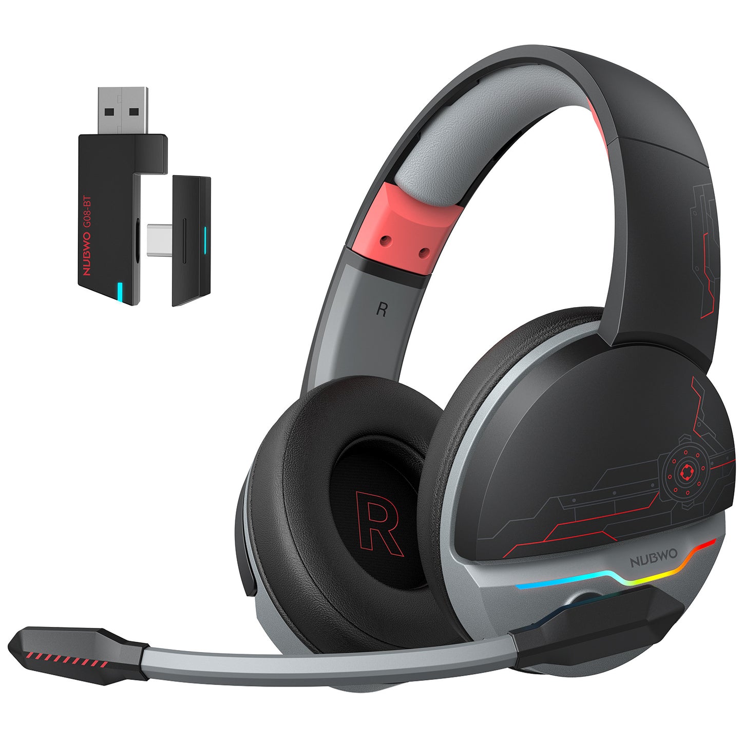 G08 Wireless Game Headphone Head-Mounted E-Sports PUBG Headset Stereo 2.4G Bluetooth