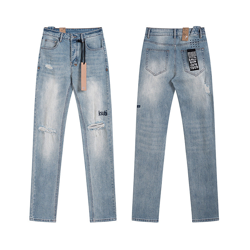 GMabcd Trendy KSUBI Men's Pants Casual Slim Fit Skinny Jeans Stretch Denim Pants
