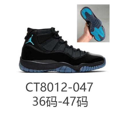 Blue Basketball Shoes AJ11 High Top Low Top Kang Buckle Gamma Blue Demon Legend Men's and Women's Basketball Shoes