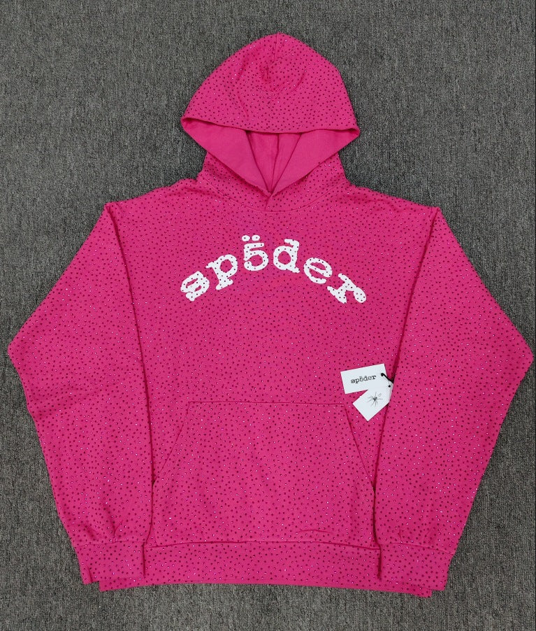Hoodie Jacket Hip Hop Singer Same Fashion Casual Spider Rhinestone Sp5der Sweater [High Quality]