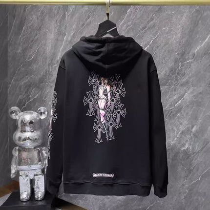 Ch Classic Sanskrit Letter Printing Miami Spice Zipper Coat Sweatshirt