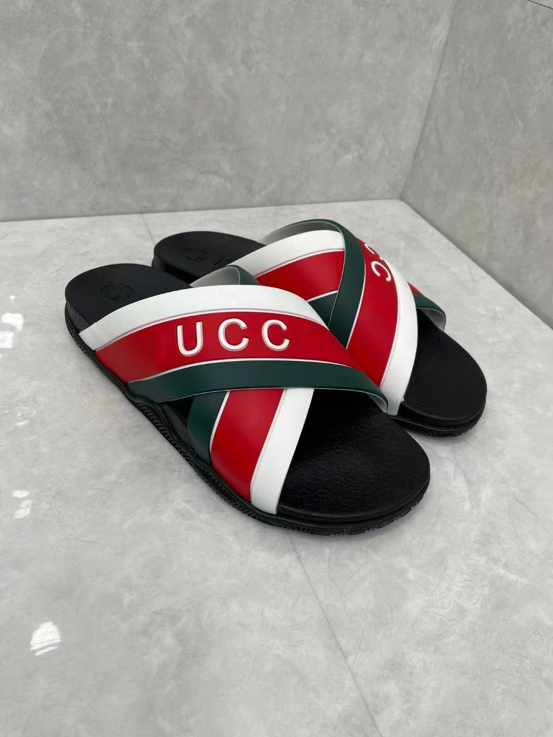 Summer Stripes Slippers Indoor and Outdoor Korean Style Couple Word Non-Slip Bathroom Home Fashion Trend