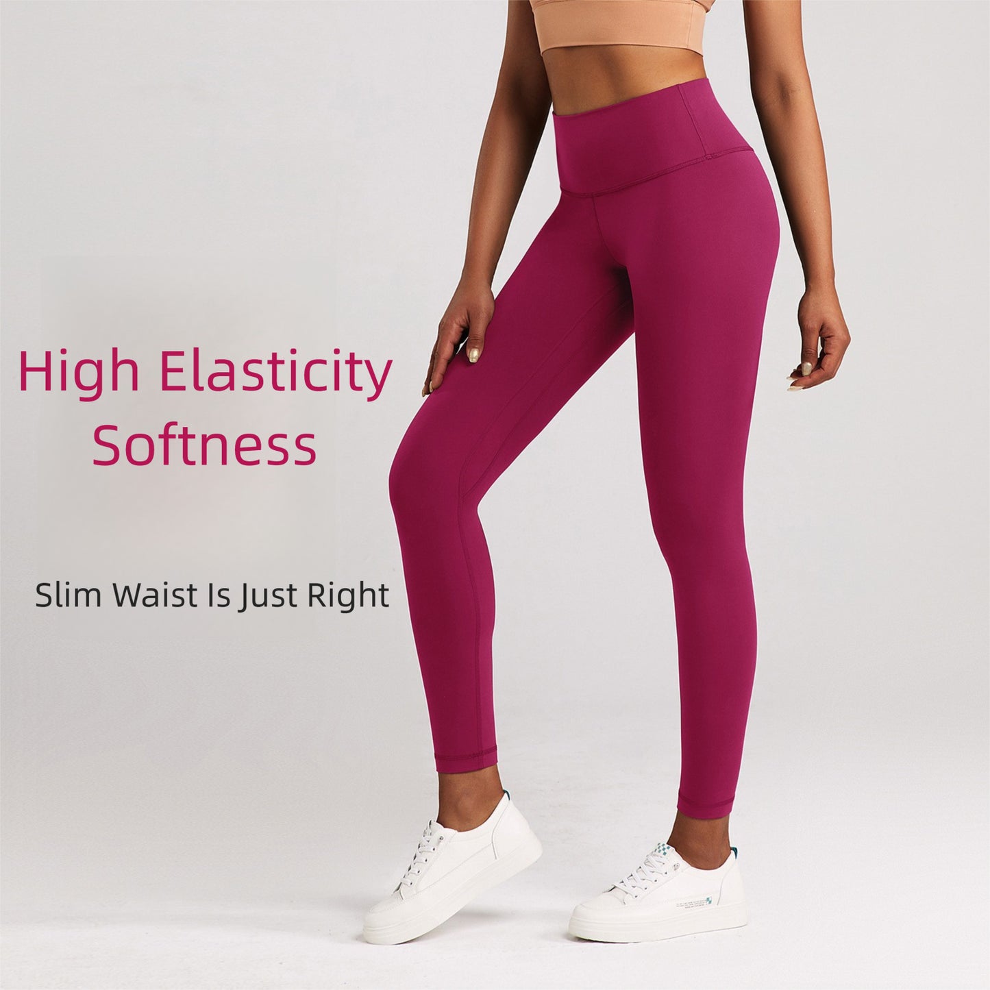 Lulu Yoga Pants Women's High Elastic Nude Feel Brushed Sports Running Fitness Pants High Waist Hip Lift Skinny Pants Slim Fit