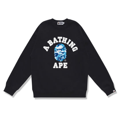 GMabcd Terry Sweatshirt for Men, Autumn and Winter Long Sleeve Letter Print Loose Round Neck Pullover Casual Top Trendy