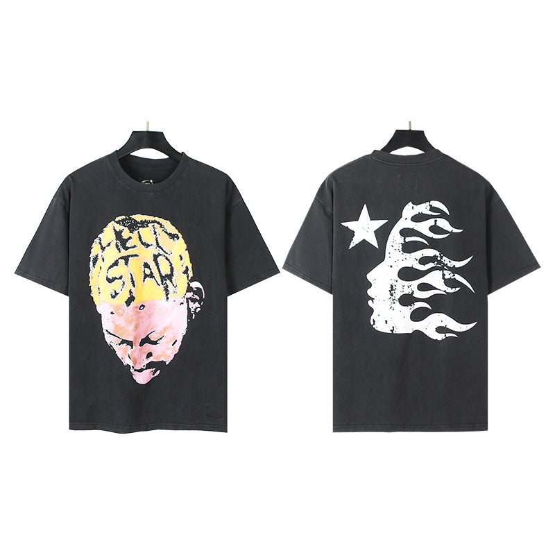 [2]2025 Summer New American Fashion Brand Male and Female Couples Wear plus Size Loose Pullover Short Sleeve T-shirt Youth Tee