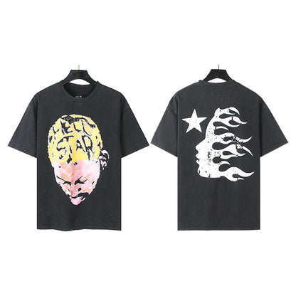 [2]2025 Summer New American Fashion Brand Male and Female Couples Wear plus Size Loose Pullover Short Sleeve T-shirt Youth Tee