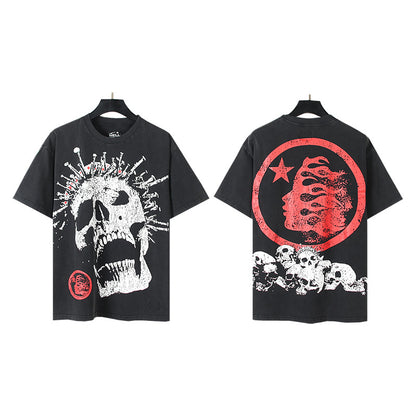 [2]2025 Summer New American Fashion Brand Male and Female Couples Wear plus Size Loose Pullover Short Sleeve T-shirt Youth Tee