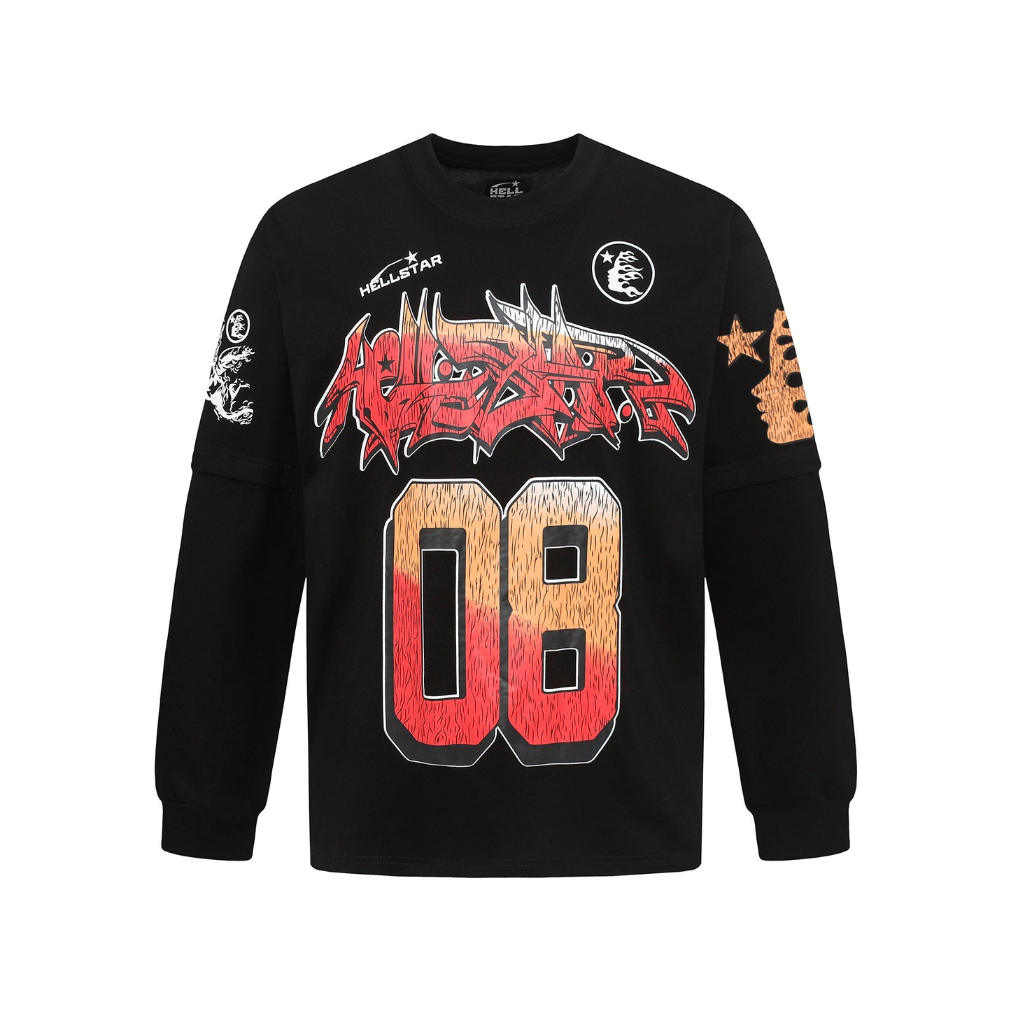 HS American Style Oversized Long Sleeve T-Shirt Autumn Base Shirt Men's Pullover Shirt