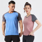 Unisex Breathable Lightweight Gym Short Sleeve Quick-Dry Top Fitness Sports Wear Ice Silk T-Shirt Stretch Short Sleeve