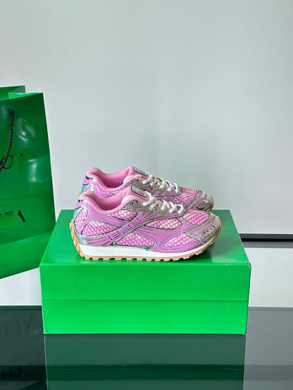 GMabcd New Casual Genuine Leather Mesh Patchwork Dad Shoes Versatile Fashion Couple Lace-up Sneakers