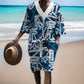 Graffiti Print Men's Three-Quarter Sleeve Short Sleeve Shorts Oversize Drop Shoulder Casual Set
