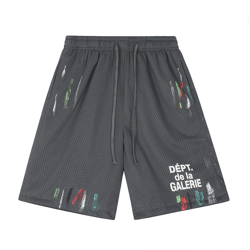 Gallery Splash-Ink Mesh Shorts 2025 Summer Men's Youth plus Size Shorts