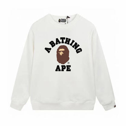 GMabcd Terry Sweatshirt for Men, Autumn and Winter Long Sleeve Letter Print Loose Round Neck Pullover Casual Top Trendy