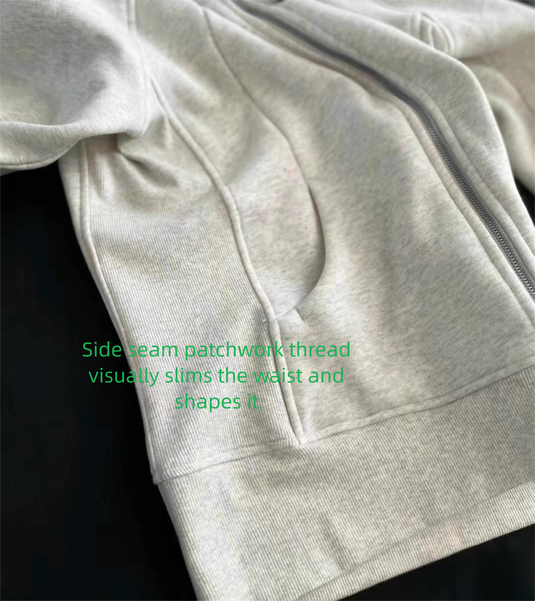 Lulu Same Style Scuba Women's Zipper Hooded Sweatshirt Autumn Winter Women's Outdoor Casual Warm Top Sports Jacket
