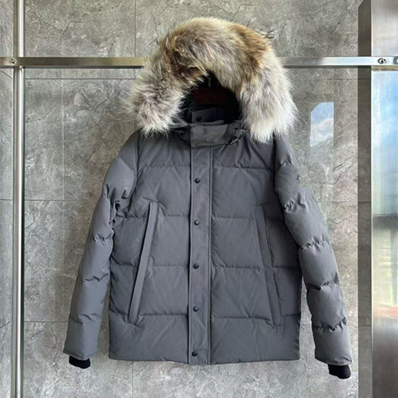 Wyndham 29 Big Goose down Jacket Winter Wolf Fur Thickened Men and Women Mid-Length Parka 3808ma