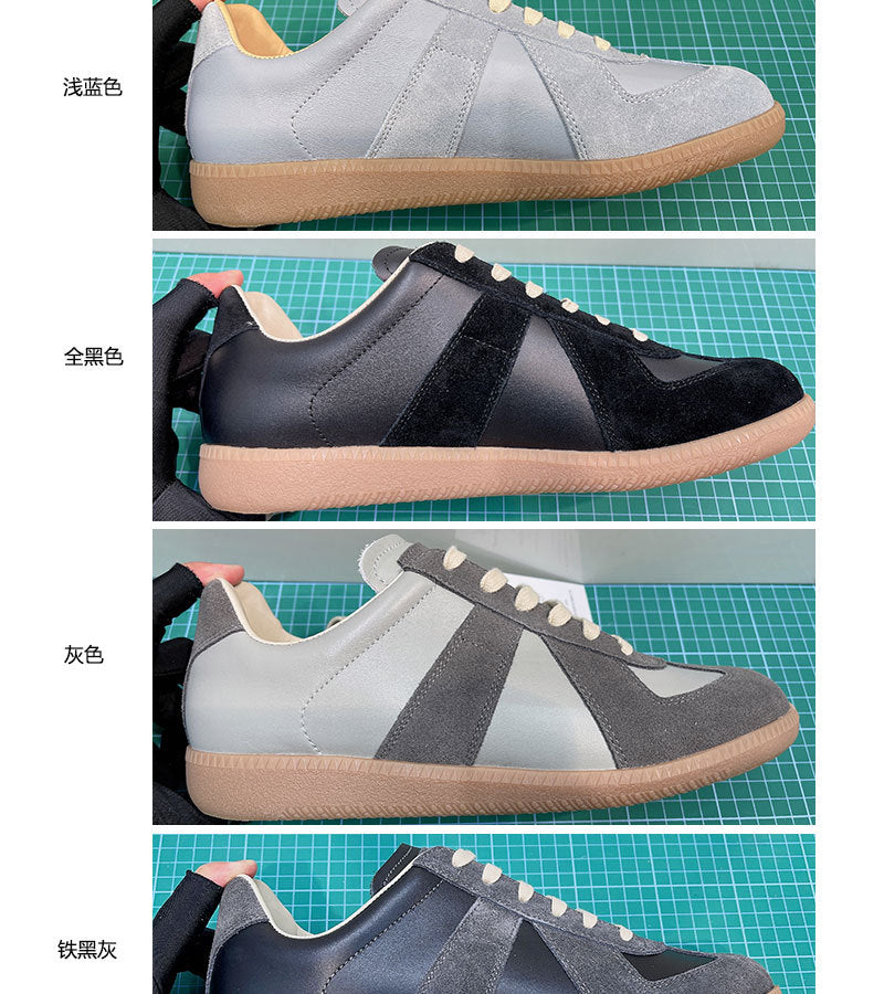 GMabcd mm6 Dexun Shoes for Women 2025 New Model Top Layer Cowhide Raw Rubber Sole Comfortable Casual Sneakers for Men and Women
