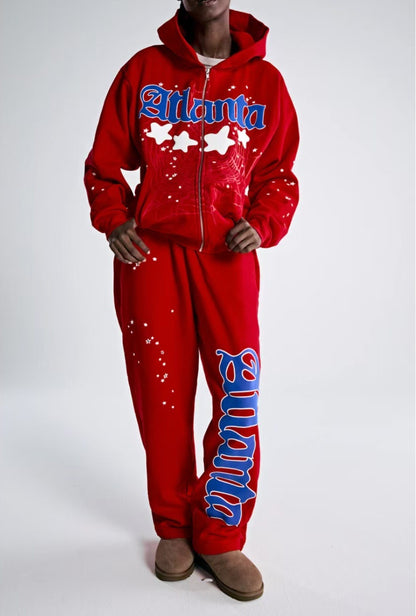 GMSp5der sweatshirt Spider Web Star Print loose Hoodie Zipper Coat Men[High Quality]