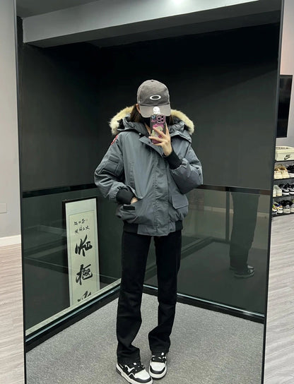 Big Goose Duck Down 01 Flight Jacket Parka Coat White Duck Down Couple Style Solid Color 2026 Autumn Winter Hot Item