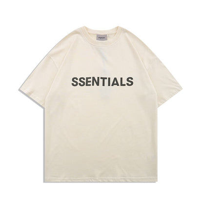 FAG2025 New Double Line Chest Silicone Letter GAD Trendy Loose High Street Short Sleeve T-Shirt for Men