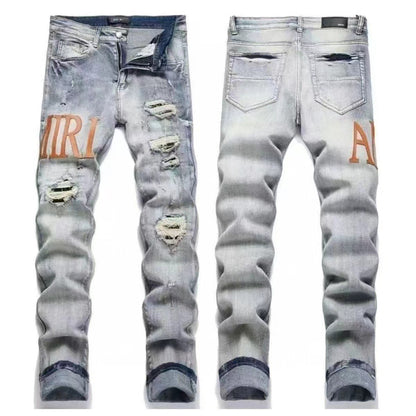GMAM Heavy Craft Washed Distressed High Street Embroidered Unisex Jeans