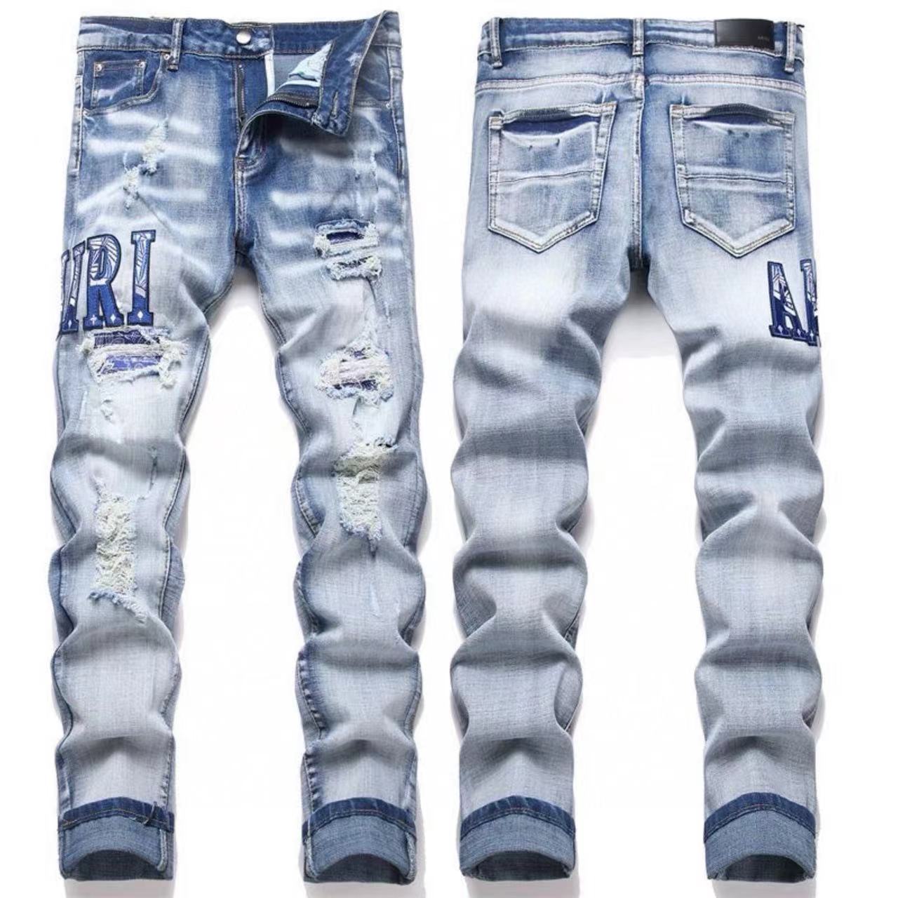GMAM Heavy Craft Washed Distressed High Street Embroidered Unisex Jeans