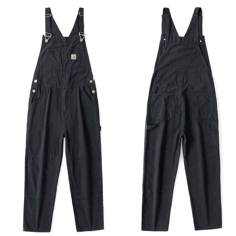 GMTTY Overalls for Men and Women Couples, Spring and Autumn Loose Straight-Leg Denim Jumpsuit