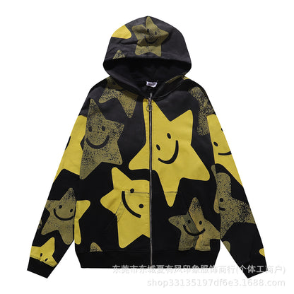 1996 Embroidered Logo Letter Zip-Up Loose-Fit Unisex Hooded Sweatshirt (Part 2)