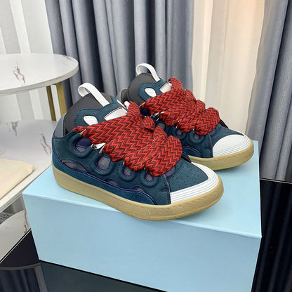 GMabcd Thick-Soled Lace-Up Dad Shoes Couple Training Shoes Casual Sneakers