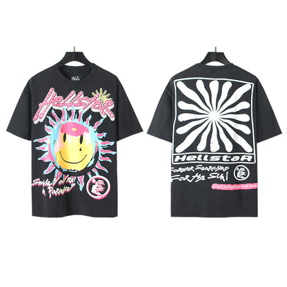 [2]2025 Summer New American Fashion Brand Male and Female Couples Wear plus Size Loose Pullover Short Sleeve T-shirt Youth Tee