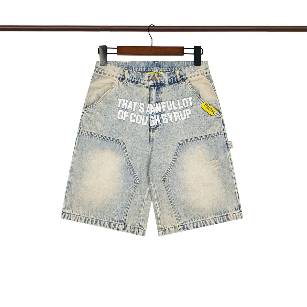That's A Awful Lot of Cough Syrup Rhinestone Washed Denim Streetwear Pants