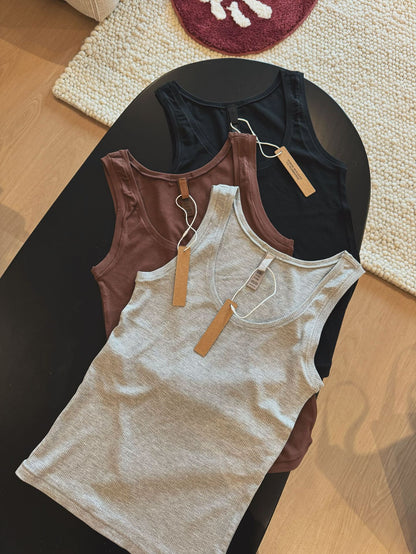 Ski **Kardashian Cotton Rib European and American 2025 Women's Spring Sports Vest Sleeveless Slim Modal