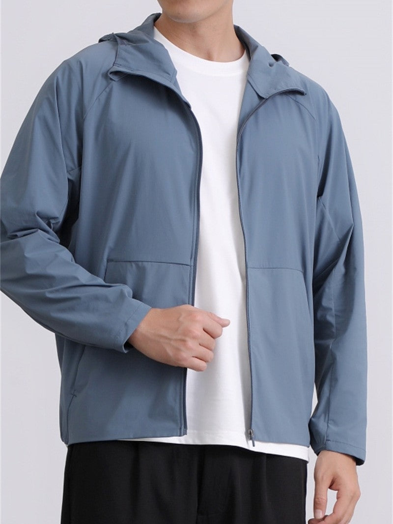 Pace Breaker Men's Summer Skin Jacket Lightweight Men's Outdoor Sun Protection Hooded Windbreaker