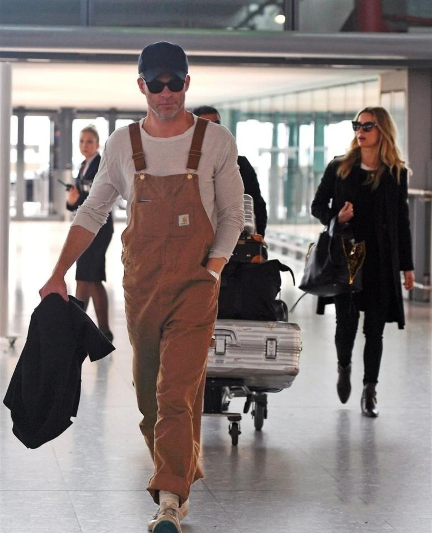 GMTTY Overalls for Men and Women Couples, Spring and Autumn Loose Straight-Leg Denim Jumpsuit