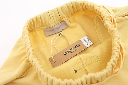 FQG Double-Line ESSENTIALS Hooded Sweatshirt with 3D Silicone Letter Print Unisex Loose Hoodie