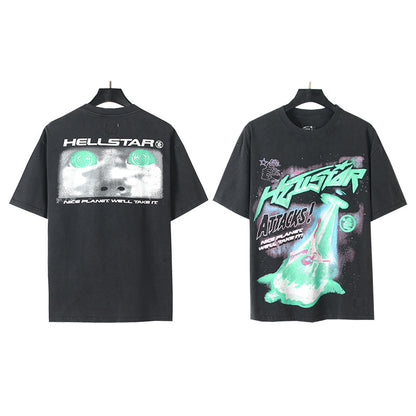 [2]2025 Summer New American Fashion Brand Male and Female Couples Wear plus Size Loose Pullover Short Sleeve T-shirt Youth Tee