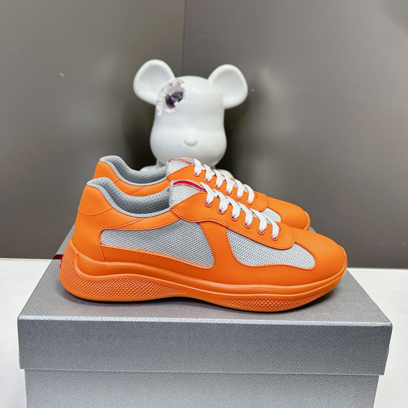 GMabcd America Cup Home Colorful Sole Genuine Leather Fashion Flat Sneakers Casual Shoes Sports Shoes Men's Shoes