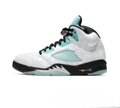 GMabcd-AJ5 High High-Top Basketball Shoes Buckle Broken Rukawa Kaede White Cement Ice Blue Low-Top Cushion Men and Women Sneakers