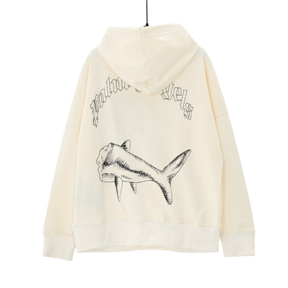 Hooded Sweatshirt Unisex Design Sense Tailless Shark Print Fashion Casual Long Sleeve