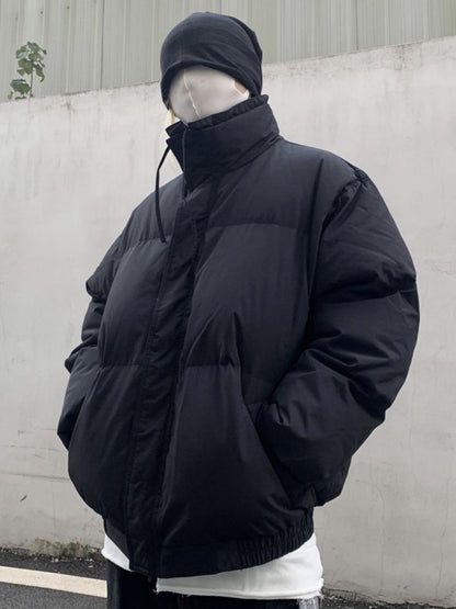 GmabcdFEAR OF GOD Double Stitch ESSENTIALS Solid Color Thickened Cotton Jacket Pure Black