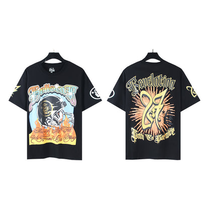 [1]TTY Summer Couples Wear plus Size Loose Pullover Short Sleeve T-shirt Youth Tee