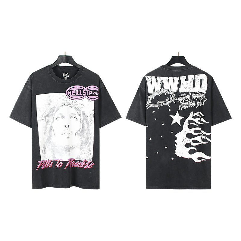 [1]TTY Summer Couples Wear plus Size Loose Pullover Short Sleeve T-shirt Youth Tee
