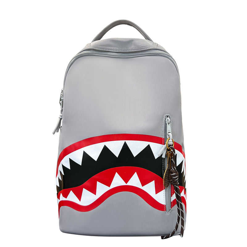 New Fashion Shark Backpack for Students, Large Capacity Outdoor Waterproof Lightweight Trendy Men's Backpack
