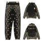 Hooded Sweatshirt Cashew Hoodie Floral Loose Pants Unisex Retro Sports Set Casual Pants Trend