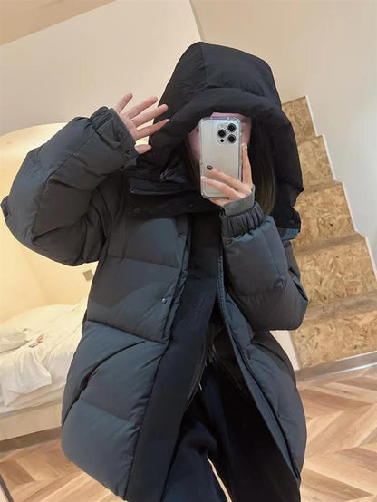 Dustproof Bag Version Madeira Down Jacket Black Warrior Zipper Hooded Unisex Coat