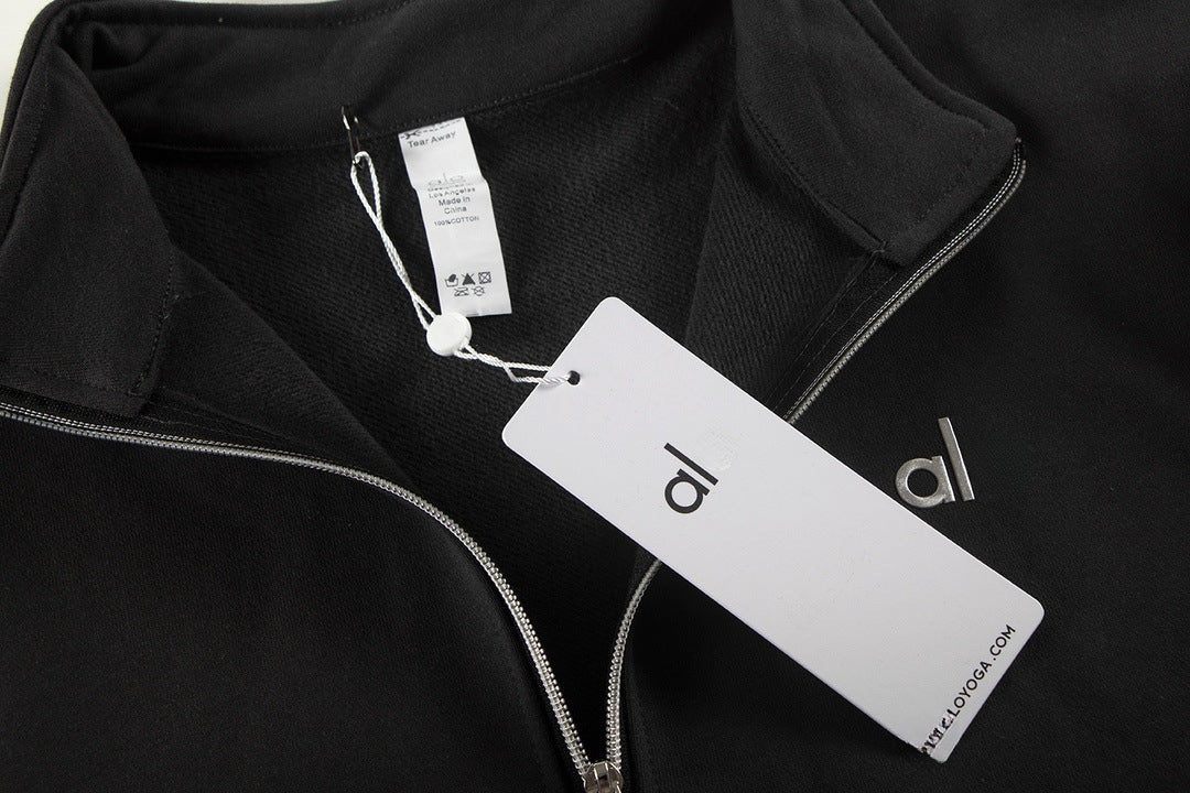 A-L-O Heavyweight Sweatshirt Loose Terry Warm Hoodie Zipper Casual Hooded Jacket